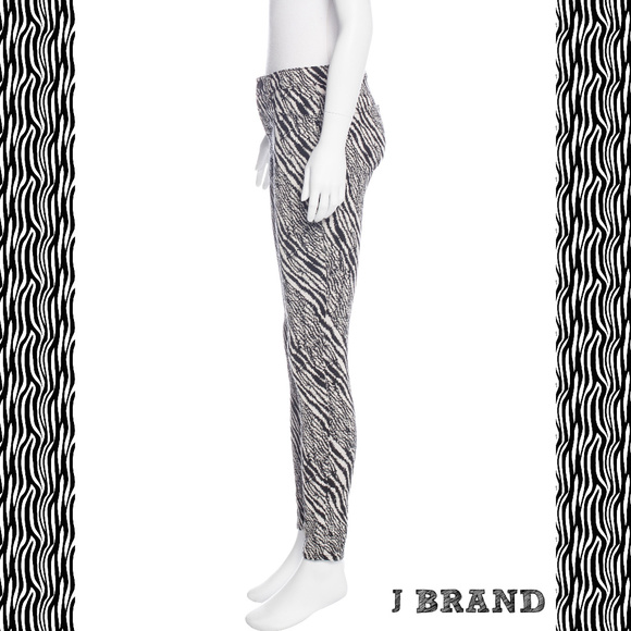 J Brand Mid-Rise Womens Zebra Skinny Stretch Jeans - Picture 3 of 7